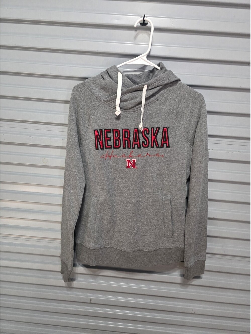 Nebraska Cornhuskers Gray/Red Pullover Hooded Sweatshirt NCAA Women's Small
